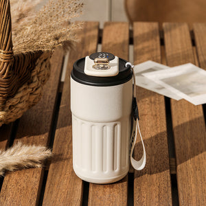 Borraccia Termica Smart 450ml – Acciaio Inox, Display Digitale, Mantiene Caldo/Freddo 6-12h, Portatile per Sport, Viaggio e Ufficio
