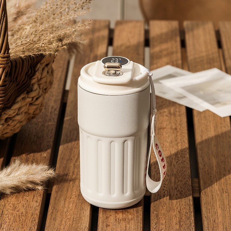 Borraccia Termica Smart 450ml – Acciaio Inox, Display Digitale, Mantiene Caldo/Freddo 6-12h, Portatile per Sport, Viaggio e Ufficio
