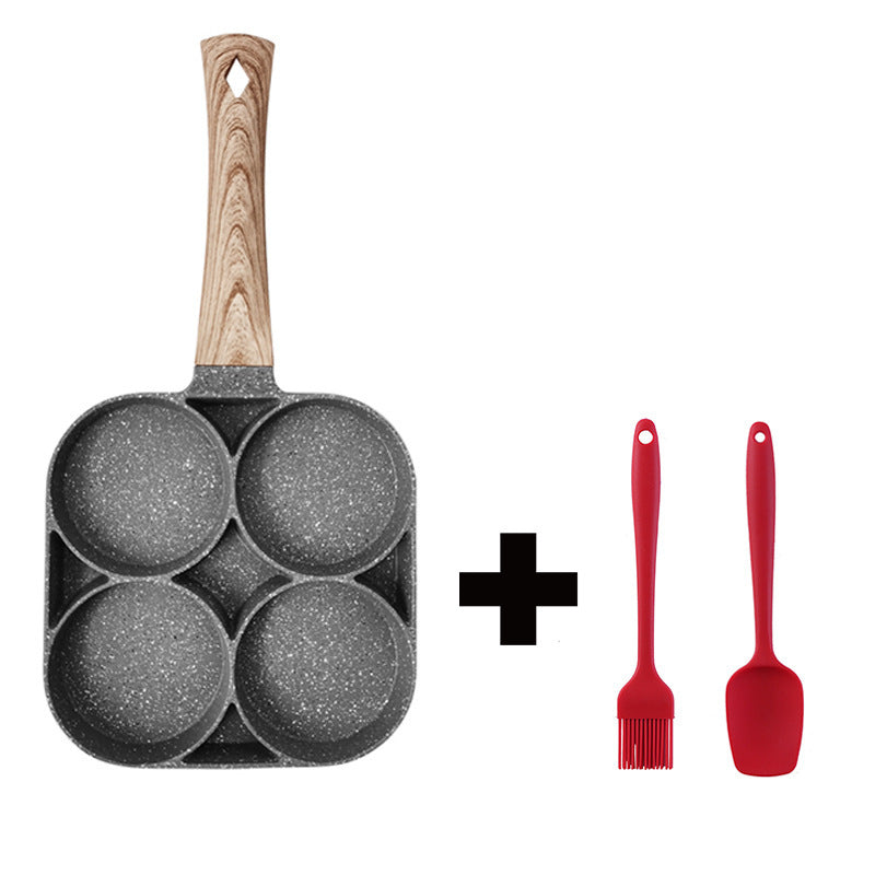 Padella 4 Fori Multi-Funzione – Antiaderente, per Colazione, Burger, Uova e Pancake, in Pietra Naturale