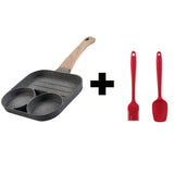 Padella 4 Fori Multi-Funzione – Antiaderente, per Colazione, Burger, Uova e Pancake, in Pietra Naturale