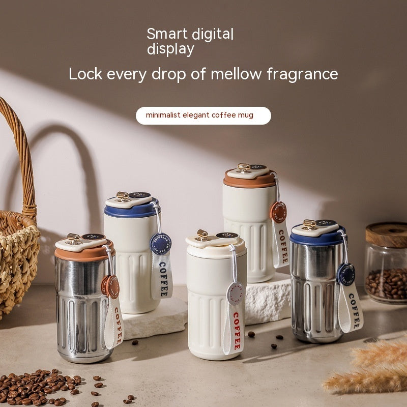 Borraccia Termica Smart 450ml – Acciaio Inox, Display Digitale, Mantiene Caldo/Freddo 6-12h, Portatile per Sport, Viaggio e Ufficio
