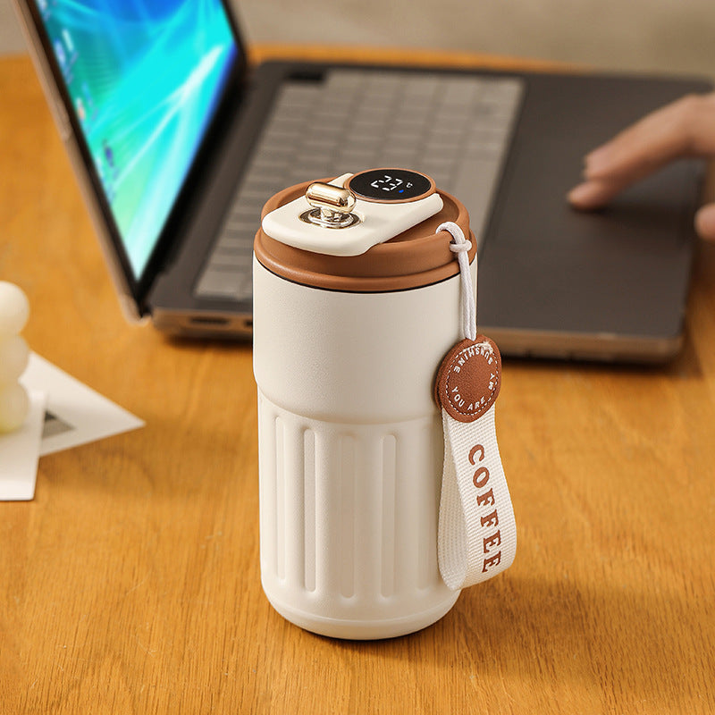 Borraccia Termica Smart 450ml – Acciaio Inox, Display Digitale, Mantiene Caldo/Freddo 6-12h, Portatile per Sport, Viaggio e Ufficio