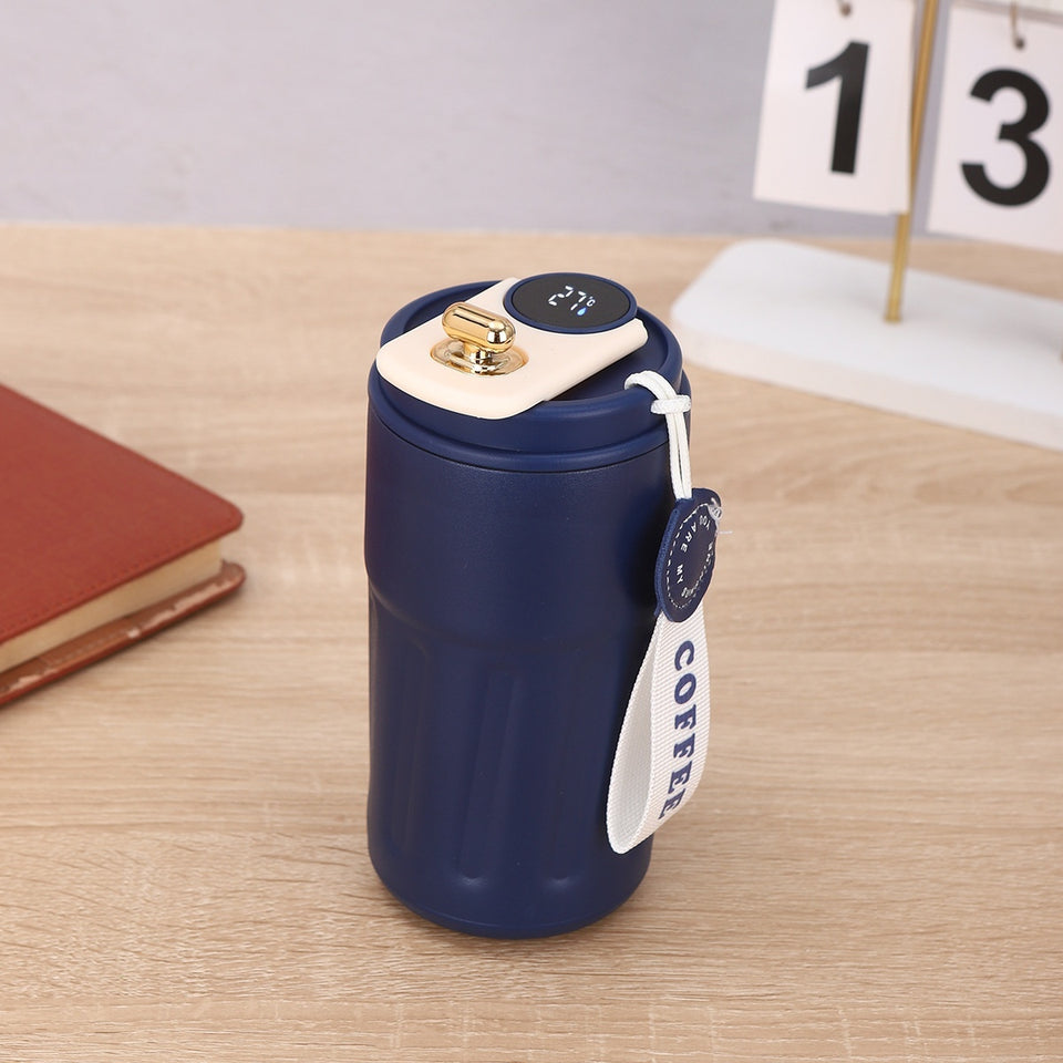 Borraccia Termica Smart 450ml – Acciaio Inox, Display Digitale, Mantiene Caldo/Freddo 6-12h, Portatile per Sport, Viaggio e Ufficio