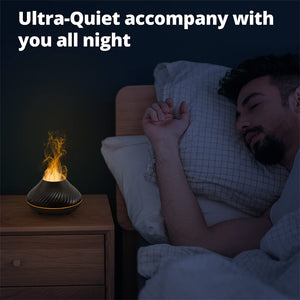 Nuovo diffusore di aromi a fiamma vulcanica, lampada a olio essenziale da 130 ml, umidificatore portatile USB con luce notturna a colori, nebulizzatore, luce LED