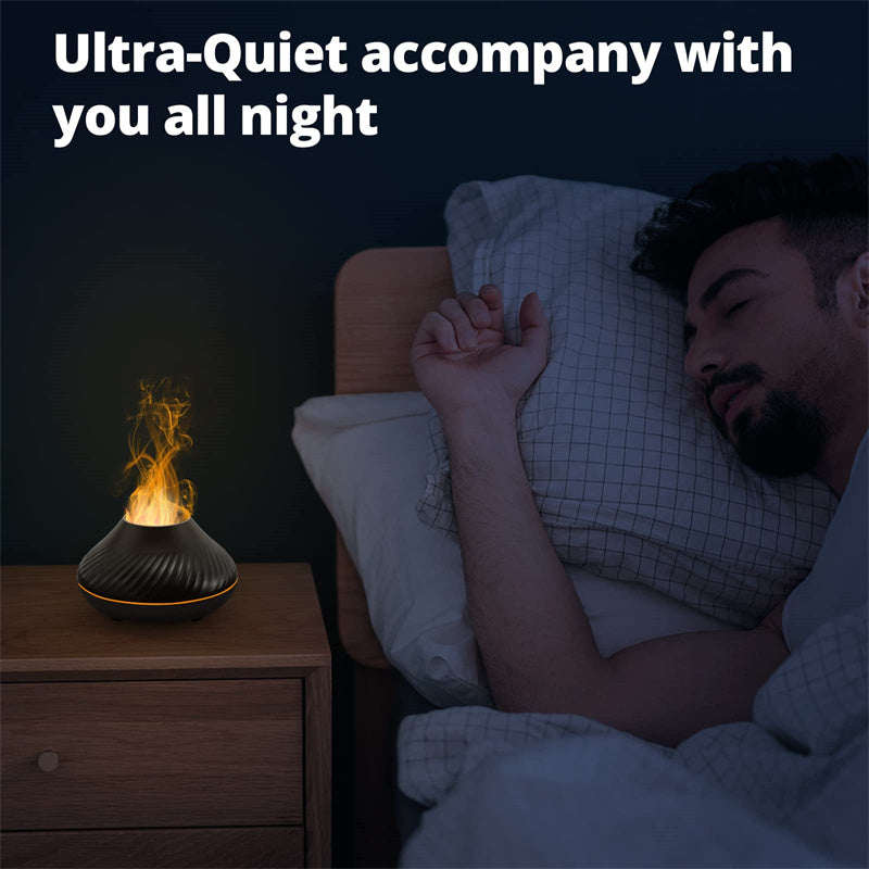 Nuovo diffusore di aromi a fiamma vulcanica, lampada a olio essenziale da 130 ml, umidificatore portatile USB con luce notturna a colori, nebulizzatore, luce LED