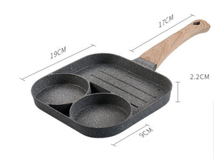 Padella 4 Fori Multi-Funzione – Antiaderente, per Colazione, Burger, Uova e Pancake, in Pietra Naturale