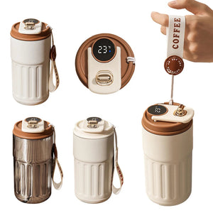 Borraccia Termica Smart 450ml – Acciaio Inox, Display Digitale, Mantiene Caldo/Freddo 6-12h, Portatile per Sport, Viaggio e Ufficio