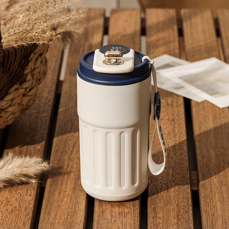 Borraccia Termica Smart 450ml – Acciaio Inox, Display Digitale, Mantiene Caldo/Freddo 6-12h, Portatile per Sport, Viaggio e Ufficio