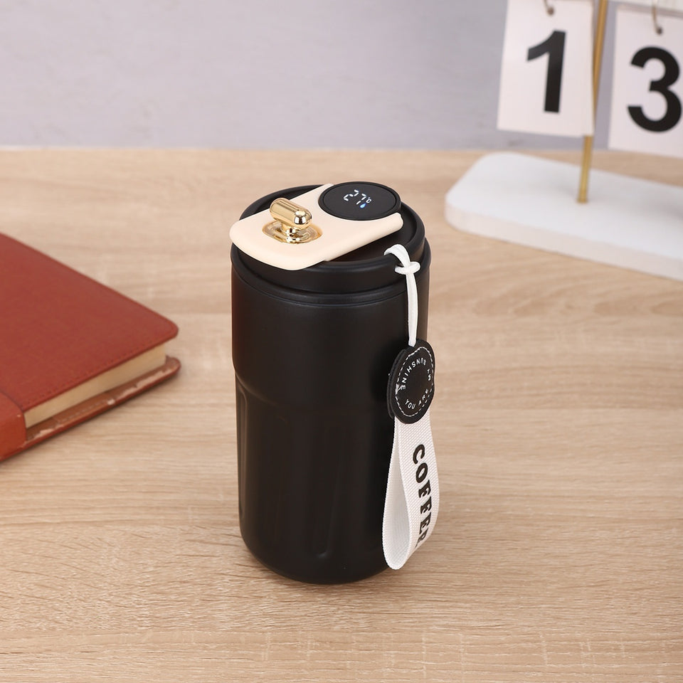 Borraccia Termica Smart 450ml – Acciaio Inox, Display Digitale, Mantiene Caldo/Freddo 6-12h, Portatile per Sport, Viaggio e Ufficio