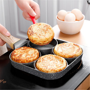 Padella 4 Fori Multi-Funzione – Antiaderente, per Colazione, Burger, Uova e Pancake, in Pietra Naturale