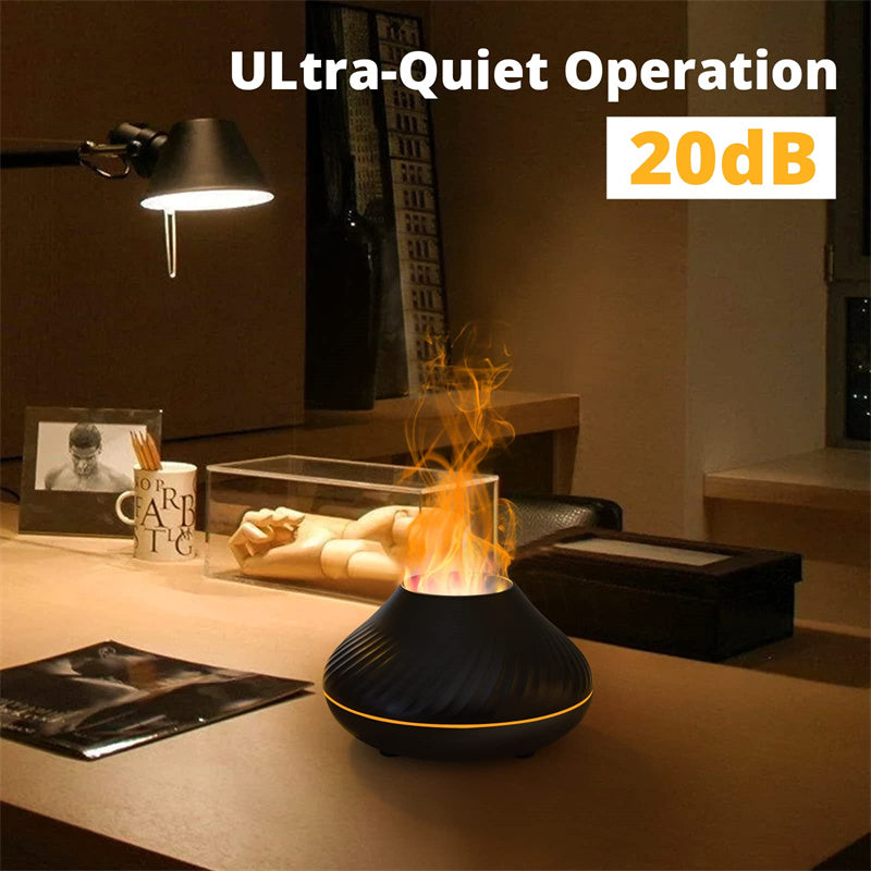 Nuovo diffusore di aromi a fiamma vulcanica, lampada a olio essenziale da 130 ml, umidificatore portatile USB con luce notturna a colori, nebulizzatore, luce LED