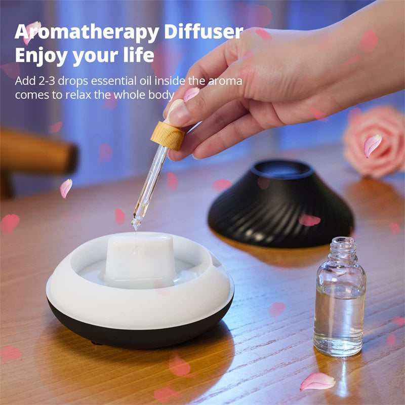 Nuovo diffusore di aromi a fiamma vulcanica, lampada a olio essenziale da 130 ml, umidificatore portatile USB con luce notturna a colori, nebulizzatore, luce LED